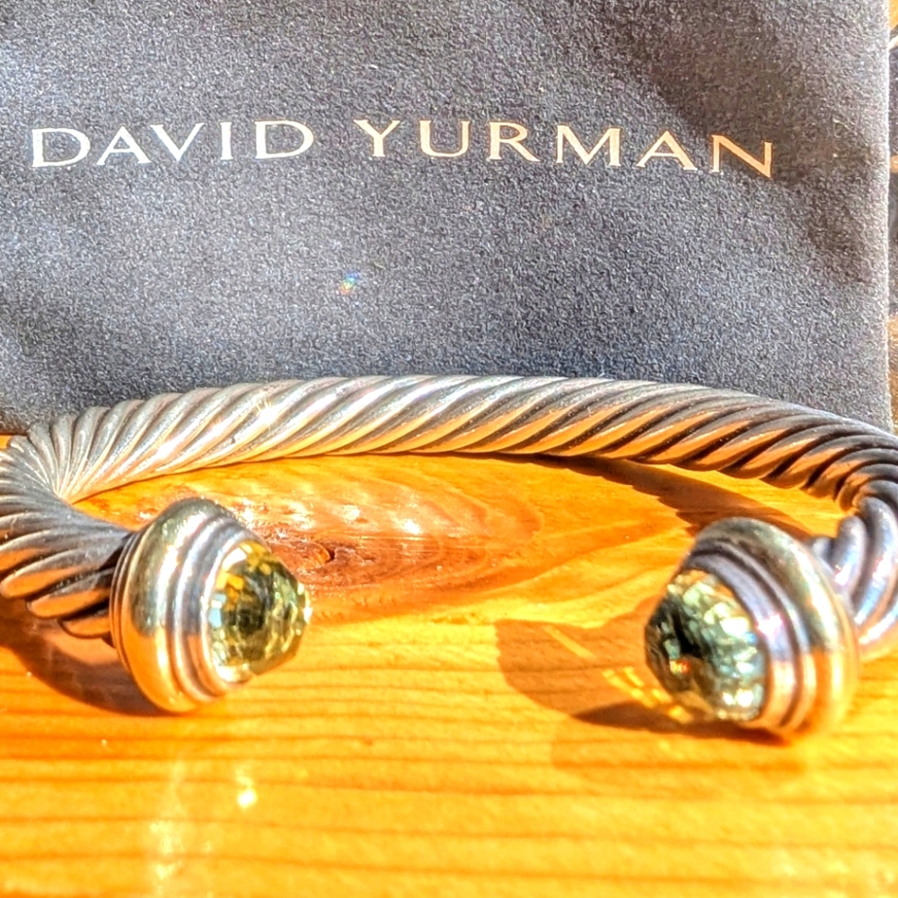 David Yurman Sterling Silver Semi Precious Cable Bracelet